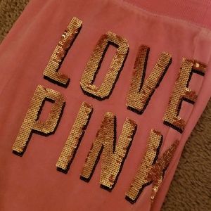 Victoria's Secret PINK velour and sequin sweatpant
